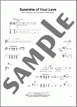 Sunshine Of Your Love(Cream/Eric Clapton) 楽譜 ギタースコア ダウンロード