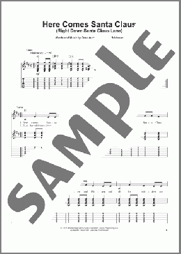 Here Comes Santa Claus (Right Down Santa Claus Lane)(Gene Autry) 楽譜 ギタースコア ダウンロード