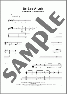 Be-Bop-A-Lula(Gene Vincent) 楽譜 ギタースコア ダウンロード