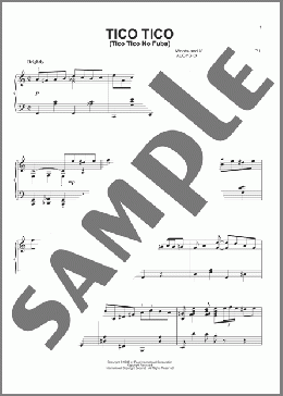 Tico Tico (Tico Tico No Fuba)(Zequinha Abreu/Carmen Miranda) 楽譜 ピアノ（ソロ） ダウンロード