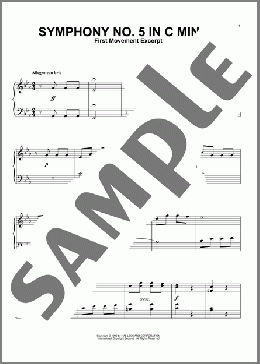 Symphony No. 5 in C Minor, First Movement Excerpt(Ludwig Van Beethoven) 楽譜 ピアノ（ソロ） ダウンロード