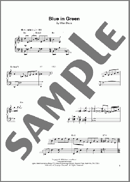 Blue In Green(Miles Davis/Kenny Werner) 楽譜 ピアノ（ソロ） ダウンロード