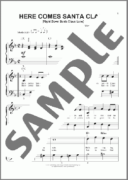 Here Comes Santa Claus (Right Down Santa Claus Lane)(Gene Autry) 楽譜 ピアノ（ソロ） ダウンロード