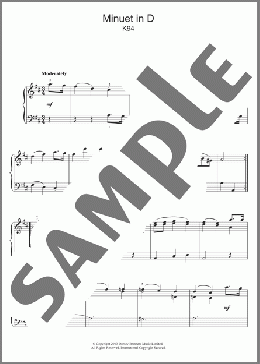 Minuet in D K94(Wolfgang Amadeus Mozart) 楽譜 ピアノ（ソロ） ダウンロード