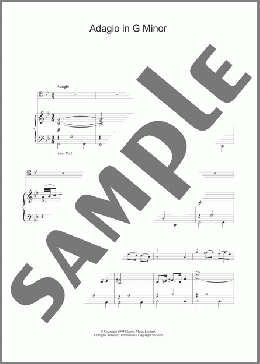 Adagio In G Minor(Tomaso Albinoni) 楽譜 ピアノ（ソロ） ダウンロード