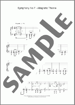 Symphony No. 7 - Allegretto Theme(Ludwig Van Beethoven) 楽譜 ピアノ（ソロ） ダウンロード