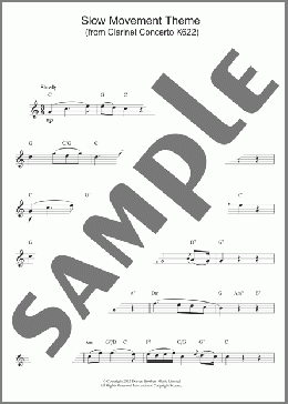 Theme From Clarinet Concerto(Wolfgang Amadeus Mozart) 楽譜 その他 ダウンロード
