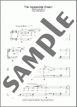 The Impossible Dream(Glen Campbell/Roger Williams) 楽譜 ピアノ（ソロ） ダウンロード