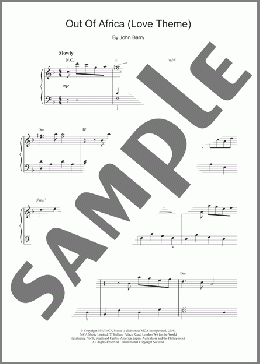 Out Of Africa (Love Theme)(John Barry) 楽譜 ピアノ（ソロ） ダウンロード