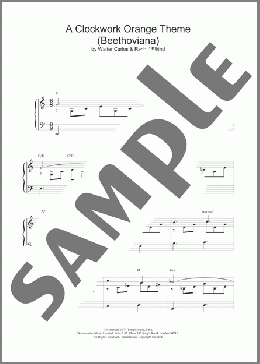 A Clockwork Orange Theme (Beethoviana)(Rachel Elkind/Walter Carlos) 楽譜 ピアノ（ソロ） ダウンロード