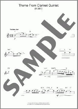 Theme From Clarinet Quintet(Wolfgang Amadeus Mozart) 楽譜 その他 ダウンロード