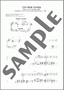 One Note Samba(Antonio Carlos Jobim) 楽譜 ピアノ（ソロ） ダウンロード