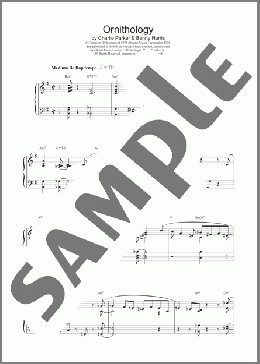 Ornithology(Charlie Parker) 楽譜 ピアノ（ソロ） ダウンロード