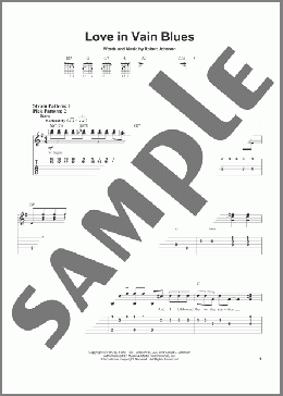 Love In Vain Blues(Robert Johnson) 楽譜 ギター（ソロ） ダウンロード