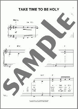 Take Time To Be Holy(William D. Longstaff) 楽譜 ピアノ（ソロ） ダウンロード