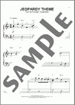 Jeopardy Theme(Merv Griffin/TV Theme Song) 楽譜 ピアノ（ソロ） ダウンロード