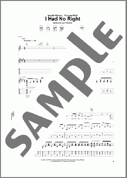 I Had No Right(Dar Williams) 楽譜 ギター（ソロ） ダウンロード