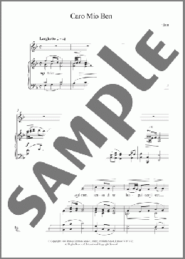 Caro Mio Ben(Giuseppe Giordani) 楽譜 ピアノ & ボーカル ダウンロード
