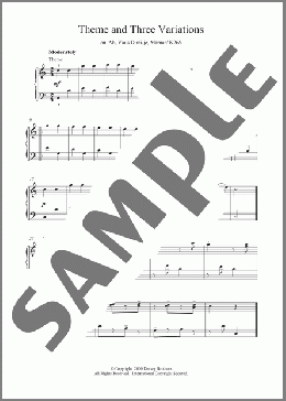 Theme and Three Variations on 'Ah, Vous Dirai-je, Maman' K265(Wolfgang Amadeus Mozart) 楽譜 ピアノ（ソロ） ダウンロード