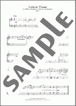 Andante Theme K467(Wolfgang Amadeus Mozart) 楽譜 ピアノ（ソロ） ダウンロード