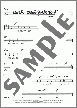 Lover, Come Back To Me(Sigmund Romberg) 楽譜 その他 ダウンロード