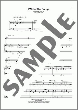 I Write The Songs(Barry Manilow) 楽譜 ピアノ & ボーカル ダウンロード