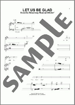 Let Us Be Glad(Stephen Schwartz) 楽譜 ピアノ & ボーカル ダウンロード