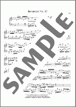 Invention No.13(Johann Sebastian Bach/Christopher Taylor) 楽譜 ピアノ（ソロ） ダウンロード