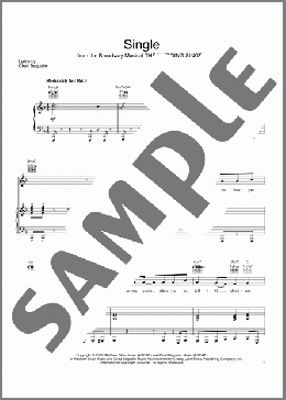 Single(Matthew Sklar/The Wedding Singer (Musical)) 楽譜 ピアノ & ボーカル & ギター ダウンロード