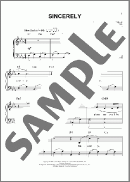 Sincerely (arr. Phillip Keveren)(McGuire Sisters) 楽譜 ピアノ（ソロ） ダウンロード