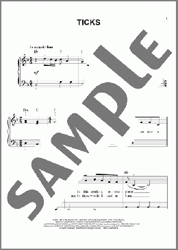 Ticks(Brad Paisley) 楽譜 ピアノ（ソロ） ダウンロード
