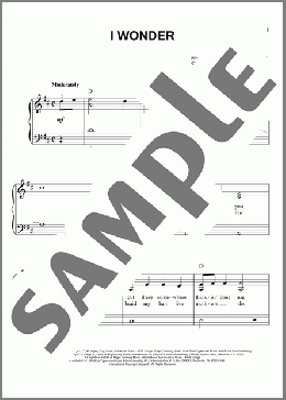 I Wonder(Kellie Pickler) 楽譜 ピアノ（ソロ） ダウンロード