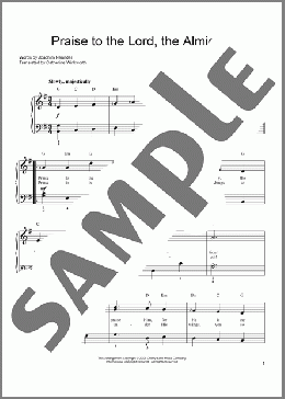 Praise To The Lord, The Almighty(Joachim Neander) 楽譜 ピアノ（ソロ） ダウンロード