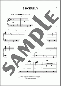 Sincerely(McGuire Sisters) 楽譜 ピアノ（ソロ） ダウンロード