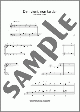 Deh Vieni, Non Tardar(Wolfgang Amadeus Mozart) 楽譜 ピアノ（ソロ） ダウンロード