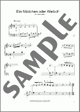 Ein Madchen Oder Weibchen(Wolfgang Amadeus Mozart) 楽譜 ピアノ（ソロ） ダウンロード