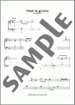 Vesti La Giubba(Ruggero Leoncavallo) 楽譜 ピアノ（ソロ） ダウンロード