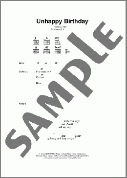 Unhappy Birthday(The Smiths) 楽譜 ギター（コード） ダウンロード