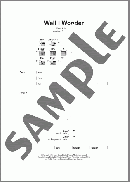 Well I Wonder(The Smiths) 楽譜 ギター（コード） ダウンロード