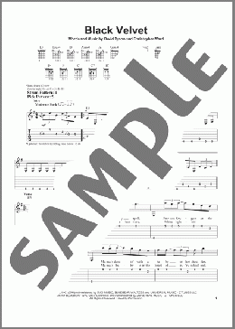Black Velvet(Alannah Myles) 楽譜 ギター（ソロ） ダウンロード