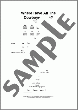 Where Have All The Cowboys Gone?(Paula Cole) 楽譜 ギター（コード） ダウンロード