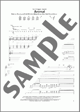 Animal(Def Leppard) 楽譜 ギター（ソロ） ダウンロード