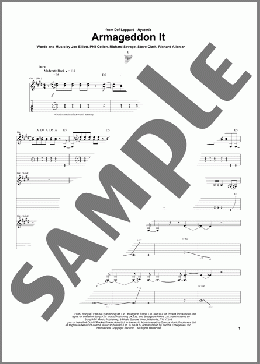 Armageddon It(Def Leppard) 楽譜 ギター（ソロ） ダウンロード