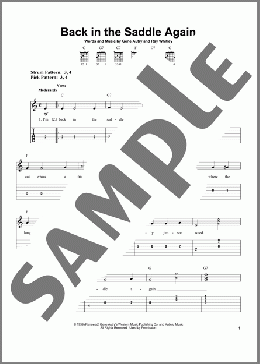 Back In The Saddle Again(Gene Autry) 楽譜 ギター（ソロ） ダウンロード