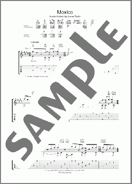 Mexico(James Taylor) 楽譜 ギター（ソロ） ダウンロード