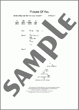 Picture Of You(Boyzone) 楽譜 ギター（コード） ダウンロード