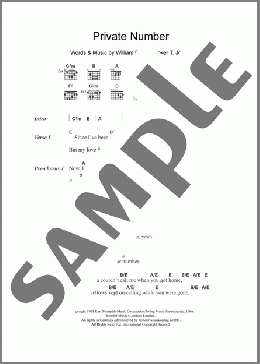 Private Number(The Supremes) 楽譜 ギター（コード） ダウンロード