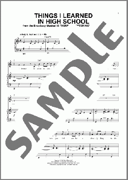 Things I Learned In High School(Craig Carnelia) 楽譜 ピアノ & ボーカル ダウンロード