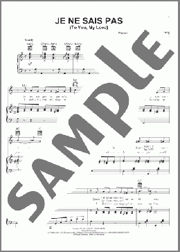 Je Ne Sais Pas (To You, My Love)(Jack Lawrence) 楽譜 ピアノ & ボーカル & ギター ダウンロード
