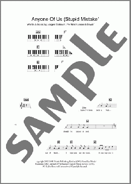 Anyone Of Us (Stupid Mistake)(Gareth Gates) 楽譜 ピアノ（歌詞 & コード） ダウンロード